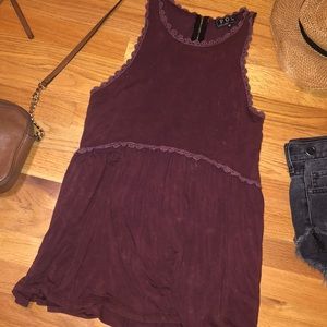 acid wash maroon babydoll top